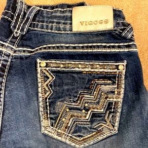 Vigoss-Chelsea Bootcut-Size 16-Length 33-Dk Blue-all embellishments intact-EUC